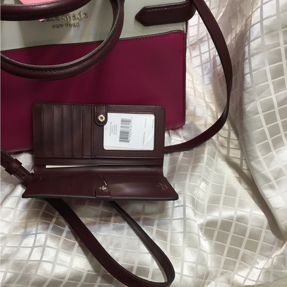 Kate Spade Color Block Pink Multi Color Handbag with wallet - Picture 10 of 10
